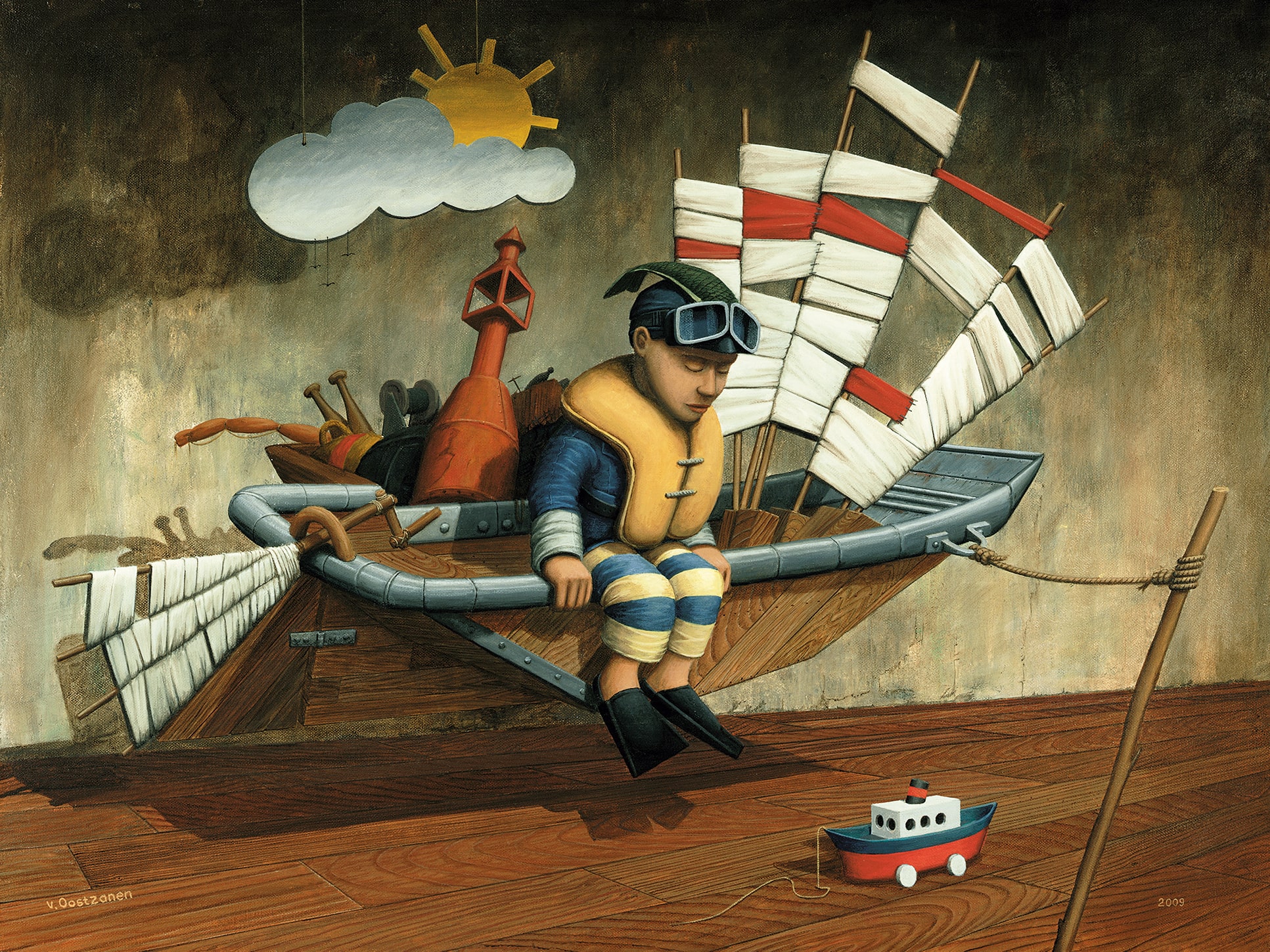 Bevoorrading van het moederschip - schilderij Peter van Oostzanen